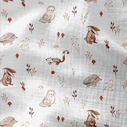 Doble gasa estampada PERLY Blanco / Lino